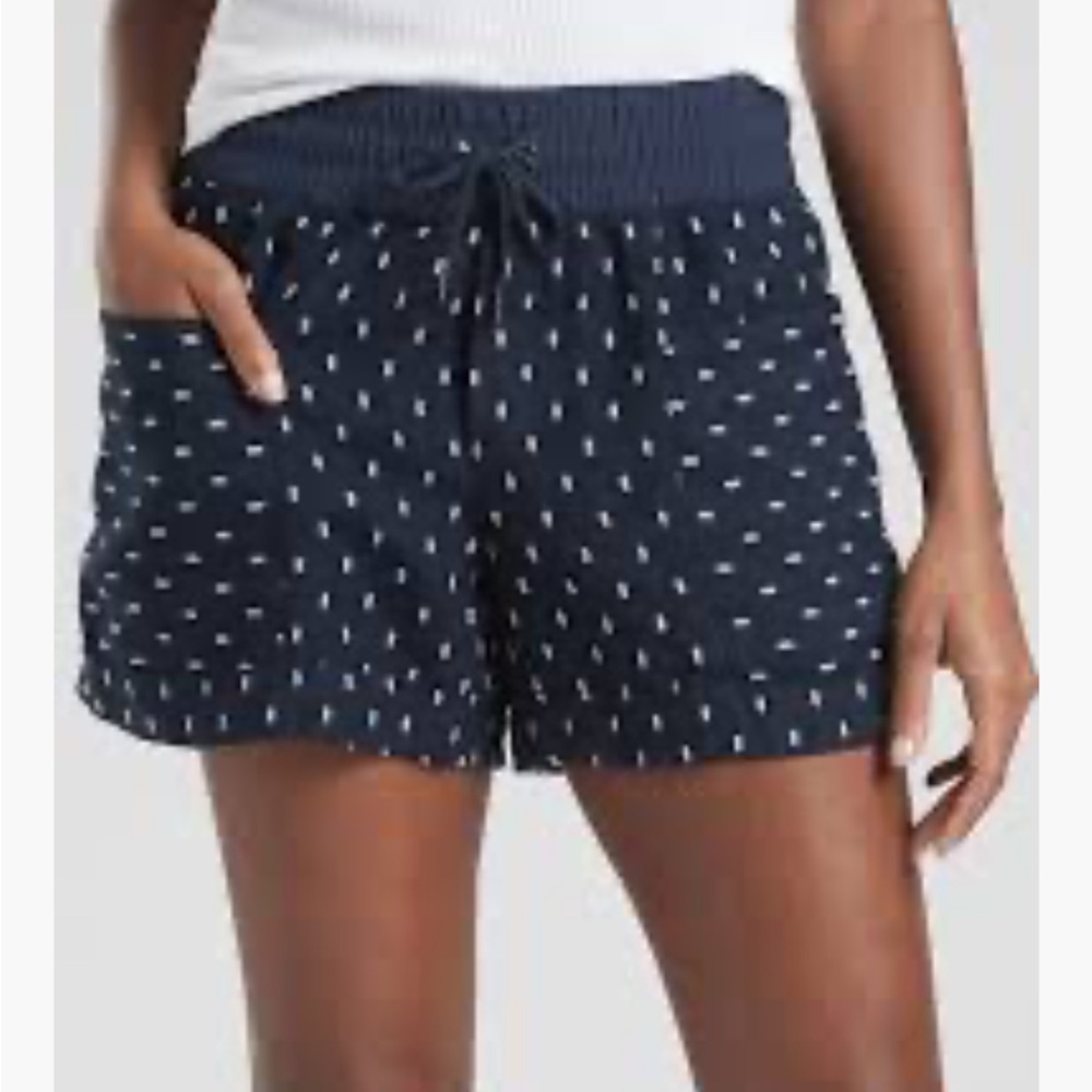 Athleta Cabo Tide Linen Shorts Navy 4